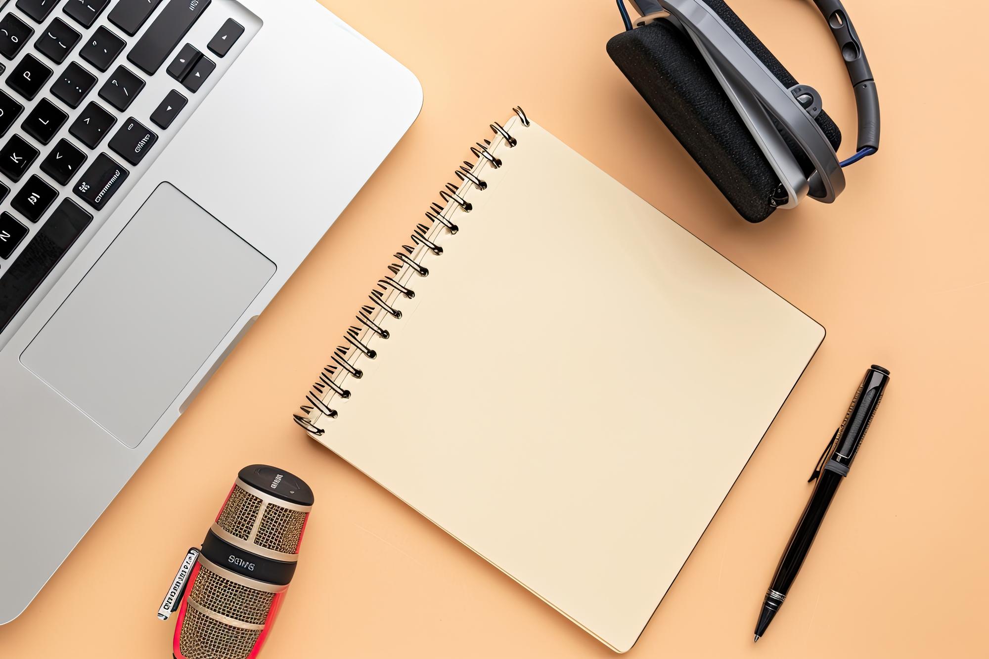 Set of premium audio tools and notebook
